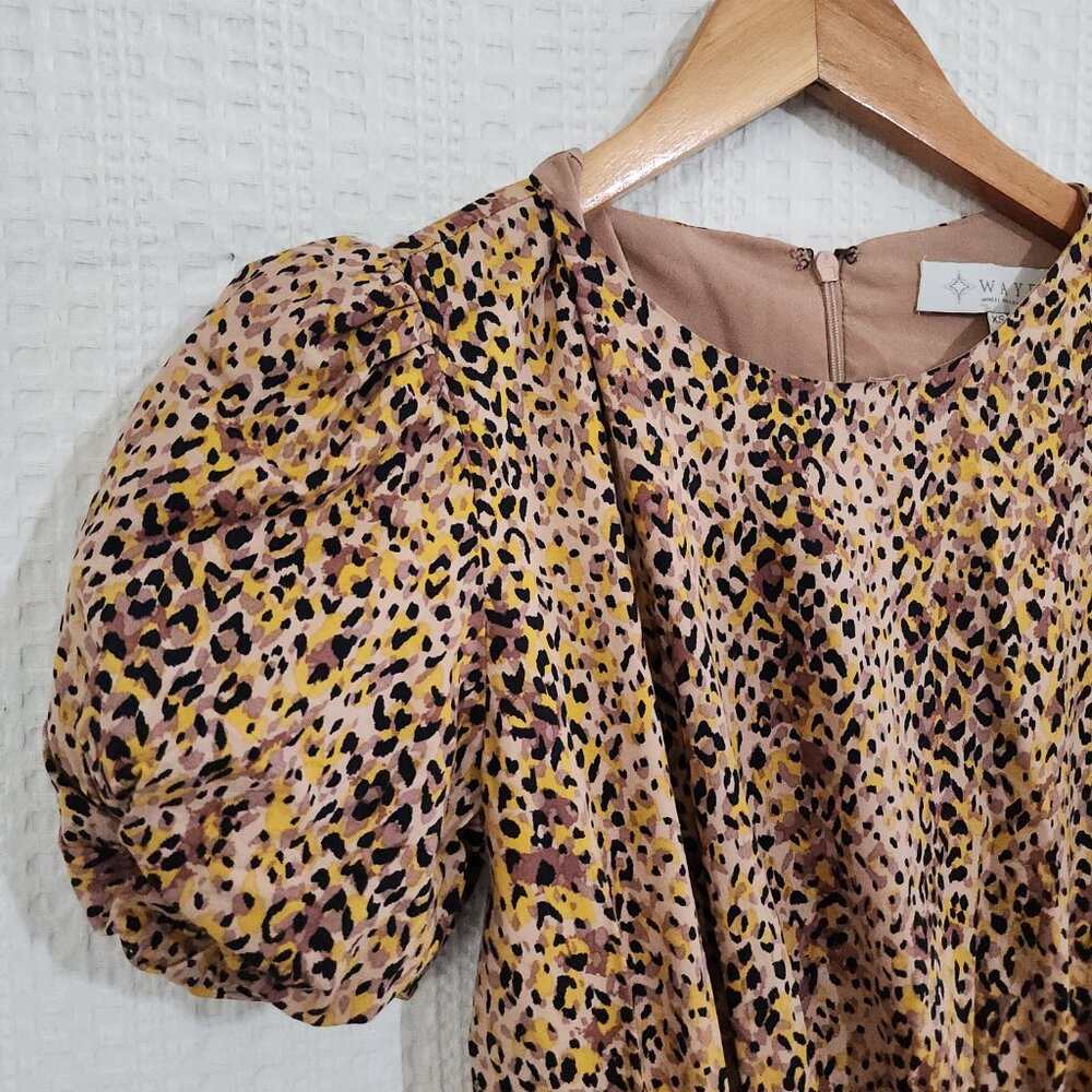 WAYF Plaza Cheetah Cut Out Tiered Women's Maxi Dress Size XS Anthropologie - Picture 8 of 14